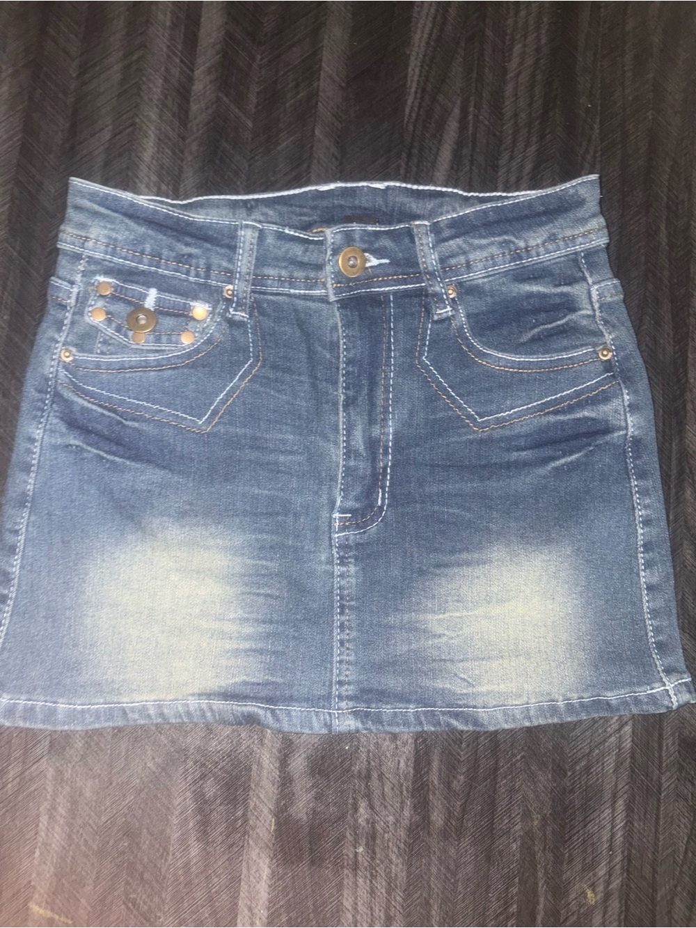 SHEIN Y2K Studded Denim Mini Skirt Petite XS